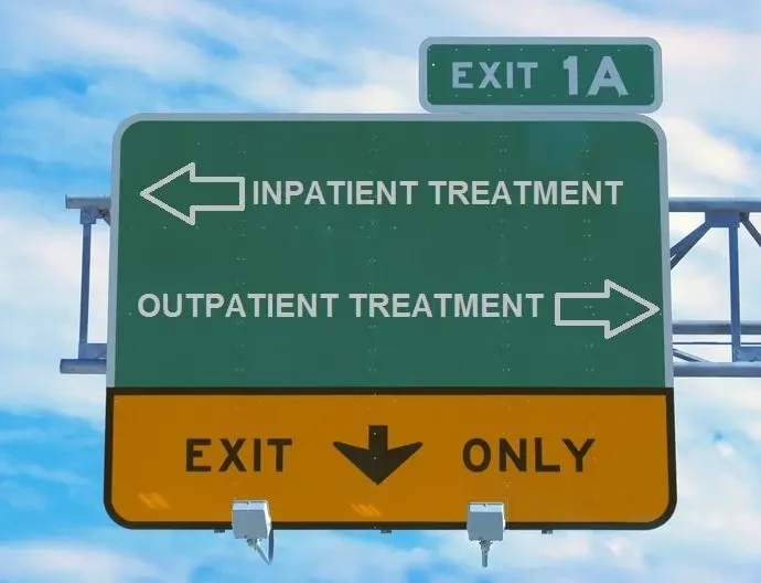 Inpatient-vs-Outpatient-Rehab Representing the difference between inpatient and outpatient rehab treatment