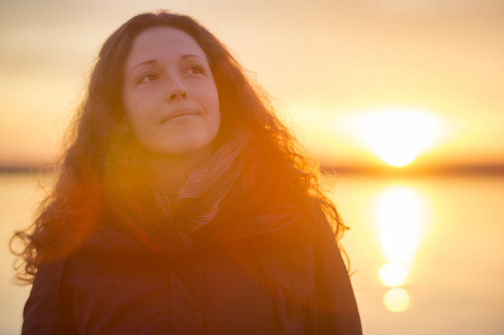 hopeful person in cocaine recovery by the sea